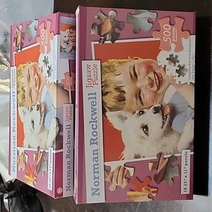 500 Piece Factory Sealed Norman Rockwell "Laughing Boy With Sandwich & Puppy A3